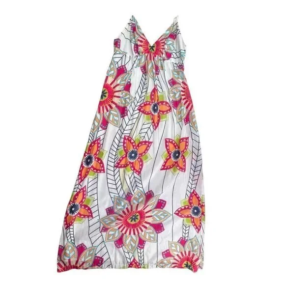 Saks Fifth Avenue Women's Floral Sleeveless Empire Waist Maxi Dress Multi  Size 6